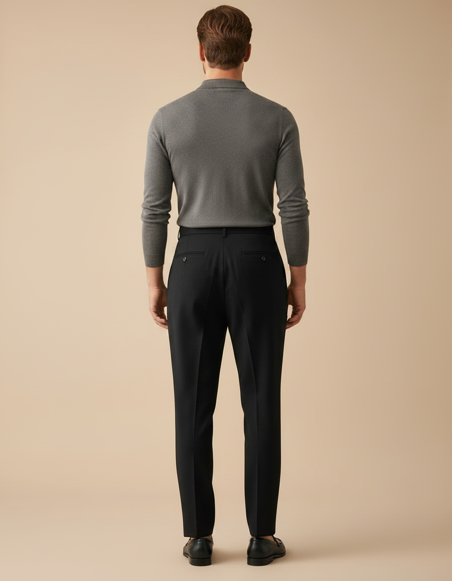 Pantalon À Pince Bb7c - Noir Gabardine - vue 2