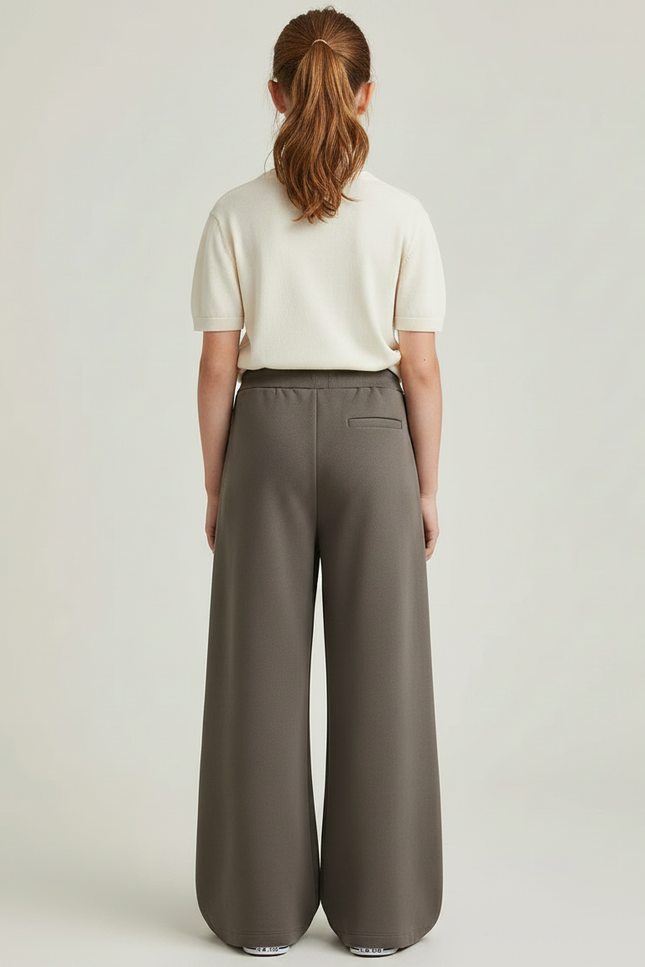 Pantalon À Pince Gris Ample Fluide Décontracté - Molleton - vue 2