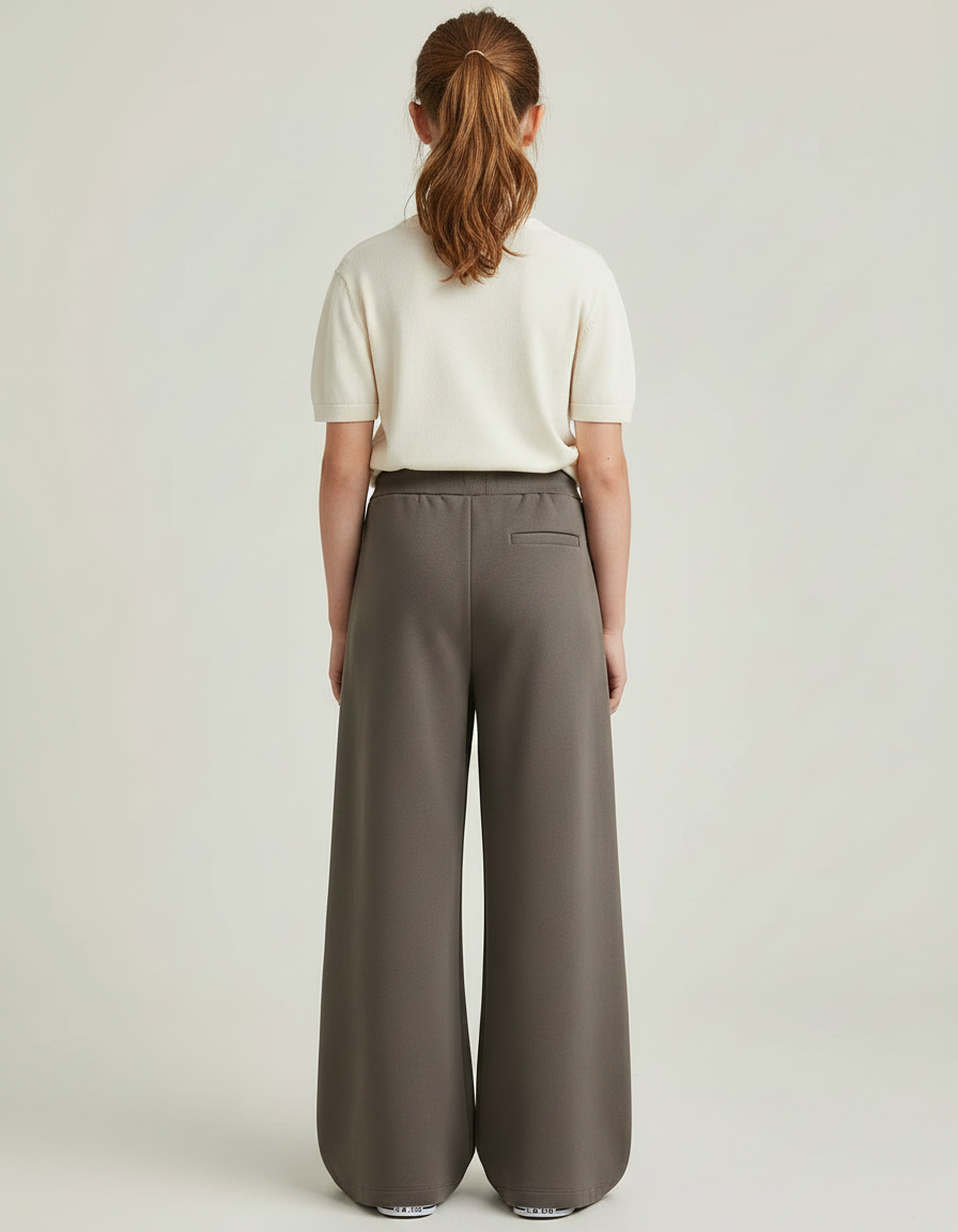 Pantalon À Pince Gris Ample Fluide Décontracté - Molleton - vue 2