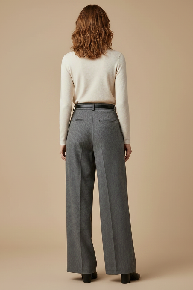 Pantalon À Double Pince - Gris Laine - vue 2