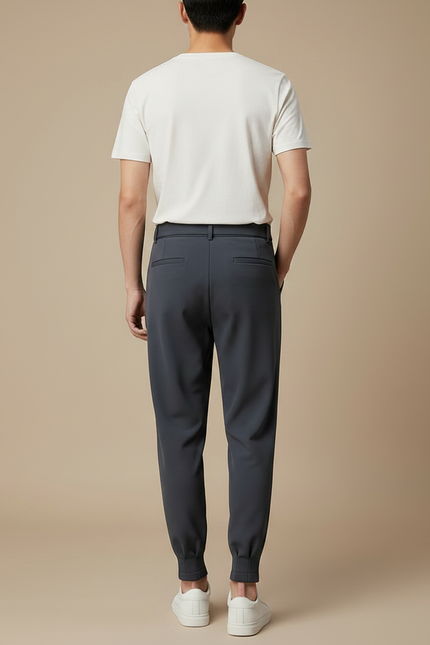 Pantalon À Pince Homme Bleu Marine - Polyester - vue 2