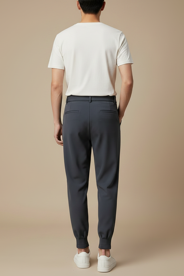 Pantalon À Pince Homme Bleu Marine - Polyester - vue 2