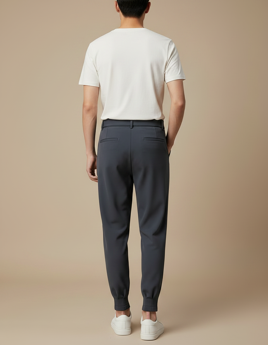 Pantalon À Pince Homme Bleu Marine - Polyester - vue 2