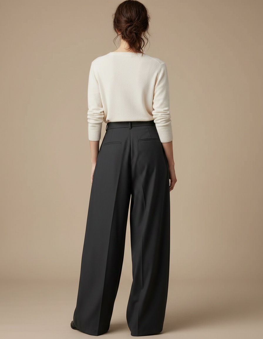 Pantalon À Pince 7932 - Gris Gabardine - vue 2