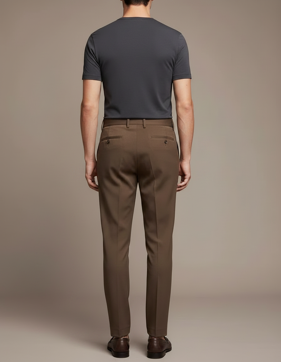 Pantalon À Pince 48c7 - Kaki Gabardine - vue 2