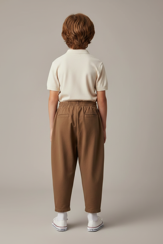 Pantalon À Pince 606b - Marron Toile - vue 2