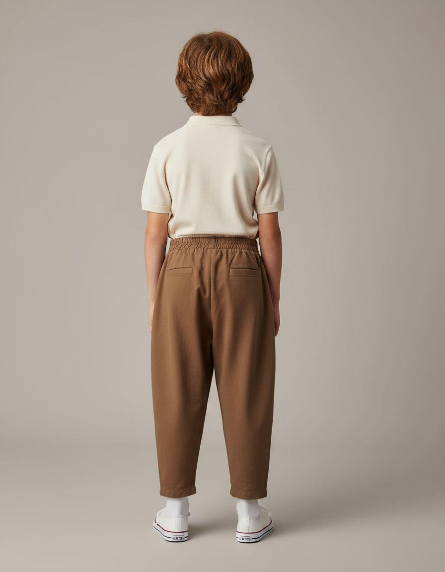 Pantalon À Pince 606b - Marron Toile - vue 2
