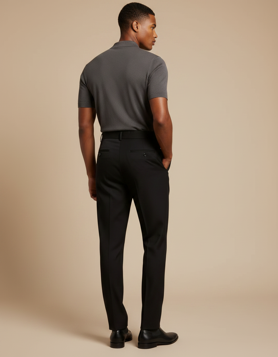 Pantalon À Pince 74ff - Noir Gabardine - vue 2