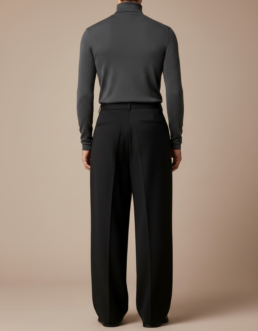 Pantalon À Pince 8ae7 - Noir Gabardine - vue 2
