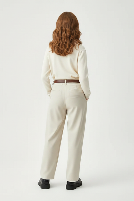 Pantalon À Pince Beige Ample Plissé Enfant - Gabardine - vue 2