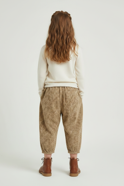Pantalon À Pince Harem Imprimé Côtelé Ample Enfant - Cordé - vue 2