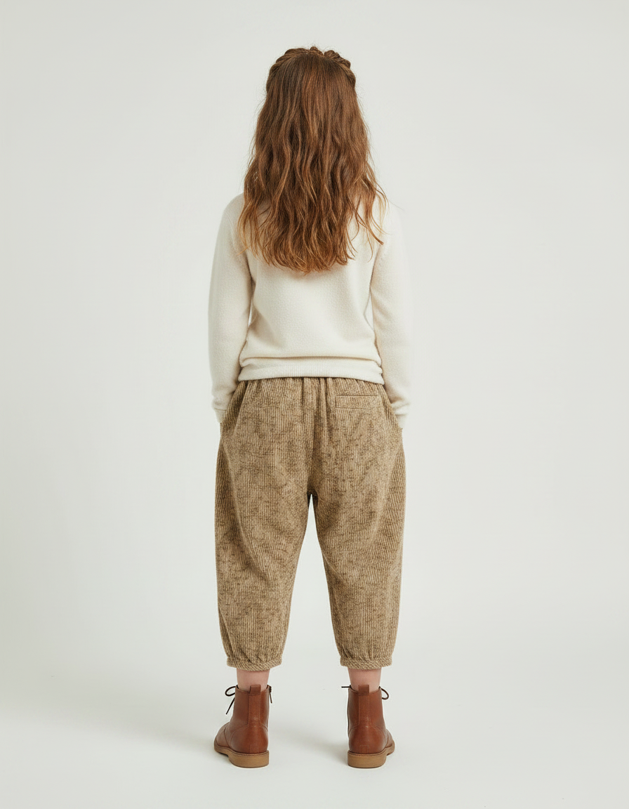 Pantalon À Pince Harem Imprimé Côtelé Ample Enfant - Cordé - vue 2