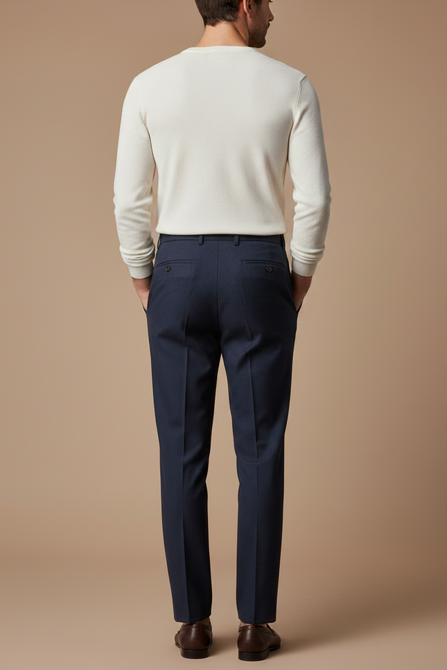 Pantalon À Pince Bleu Marine Homme - Gabardine - vue 2