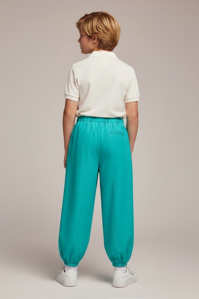 Pantalon À Pince Turquoise Ample Fluide Enfant - Bleu Polyester - vue 2