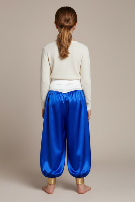 Pantalon À Pince Satiné Bleu Blanc Enfant Arabe - Multicolore - vue 2