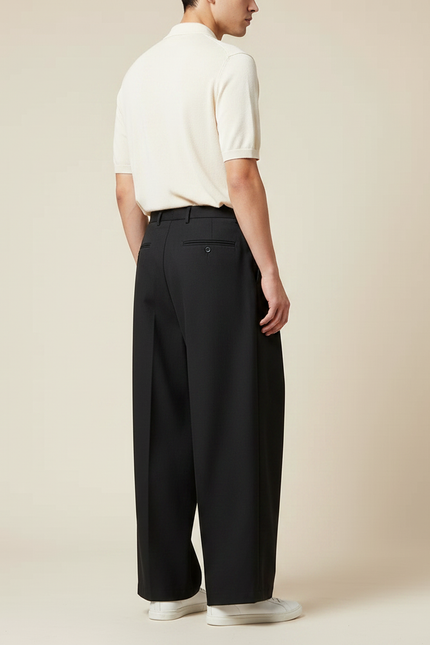 Pantalon À Pince 41e4 - Noir Gabardine - vue 2
