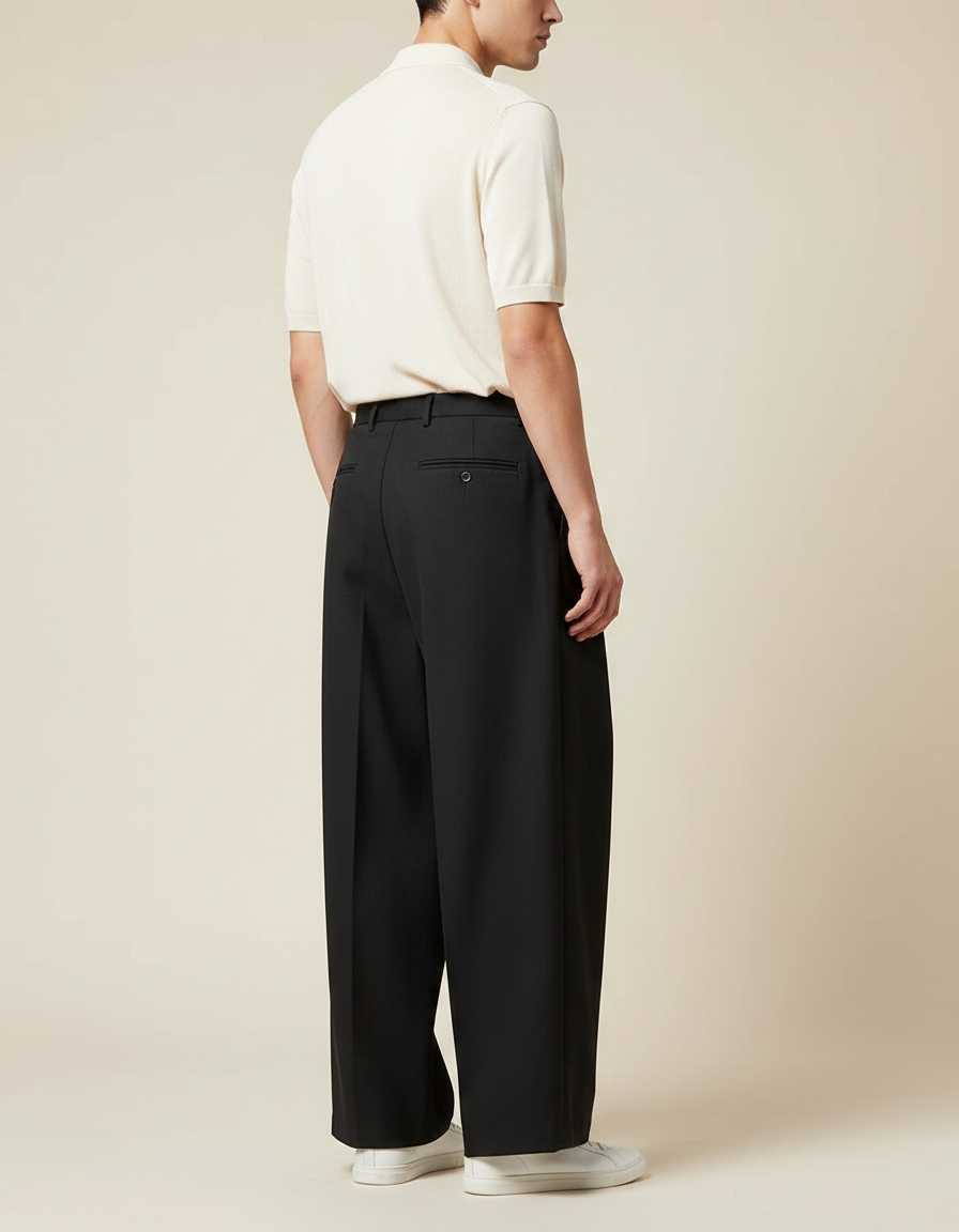 Pantalon À Pince 41e4 - Noir Gabardine - vue 2