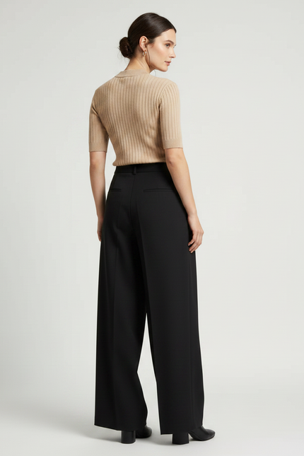 Pantalon À Pince 2d00 - Noir Polyester - vue 2
