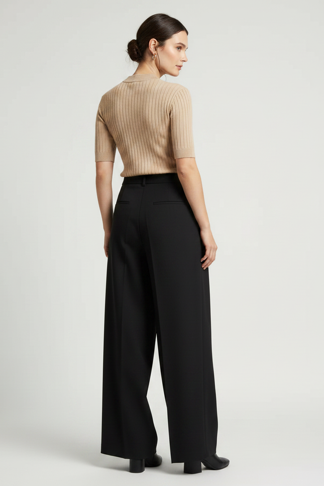 Pantalon À Pince 2d00 - Noir Polyester - vue 2