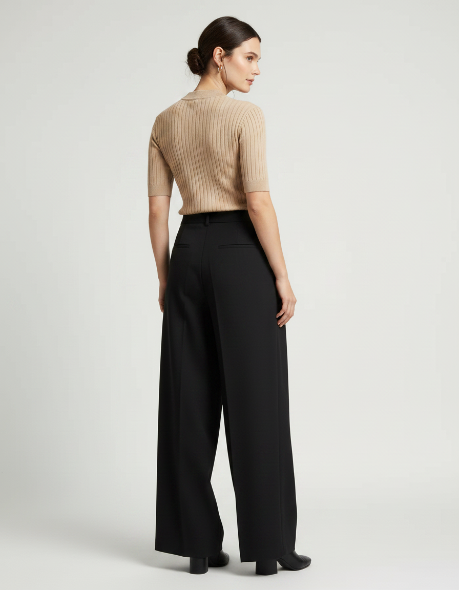 Pantalon À Pince 2d00 - Noir Polyester - vue 2