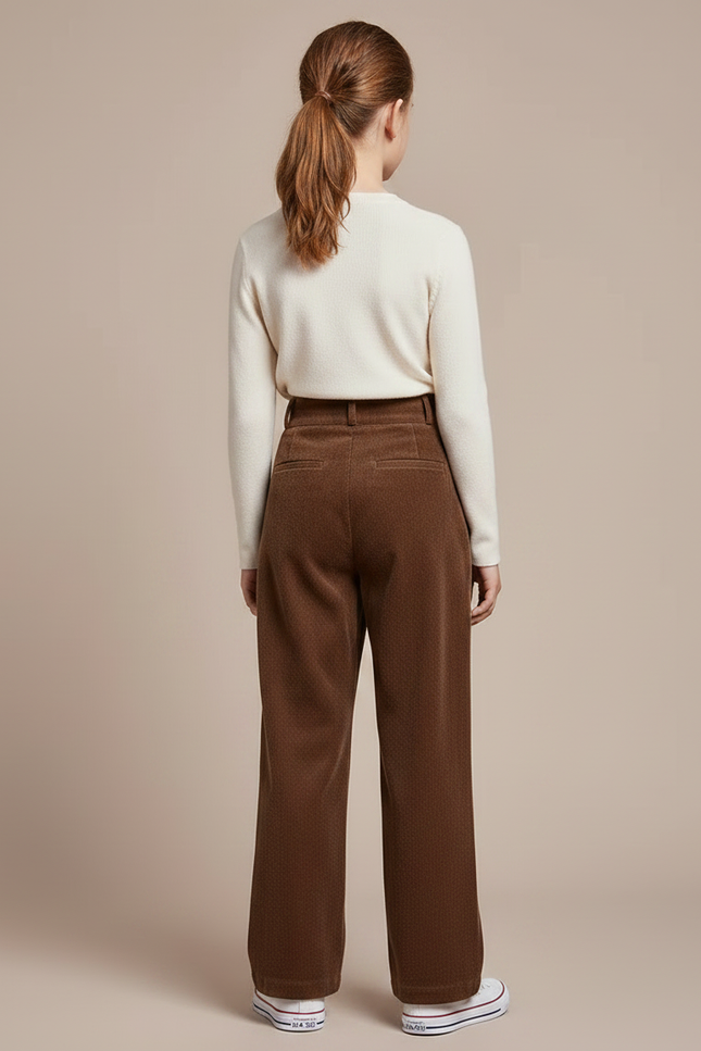 Pantalon À Pince Marron Velours Ample Décontracté Chaud - Cordé - vue 2
