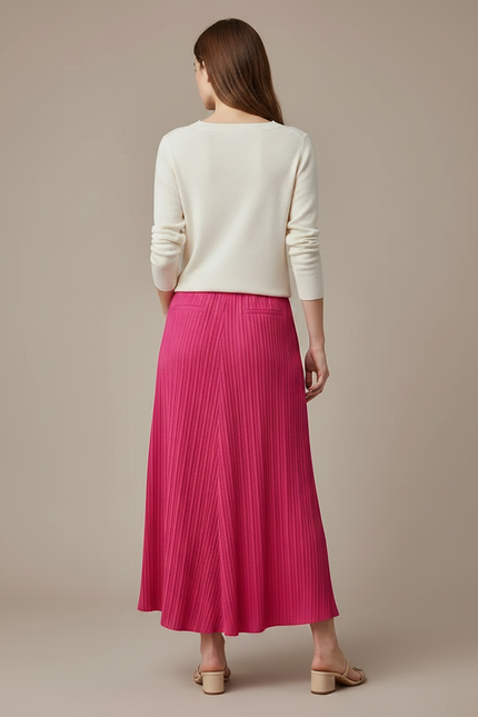Pantalon À Pince Plissé Fluide Rose Éclatant Ample - Polyester - vue 2