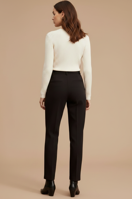 Pantalon À Pince Noir Fuselé Élégant Femme - Polyester - vue 2