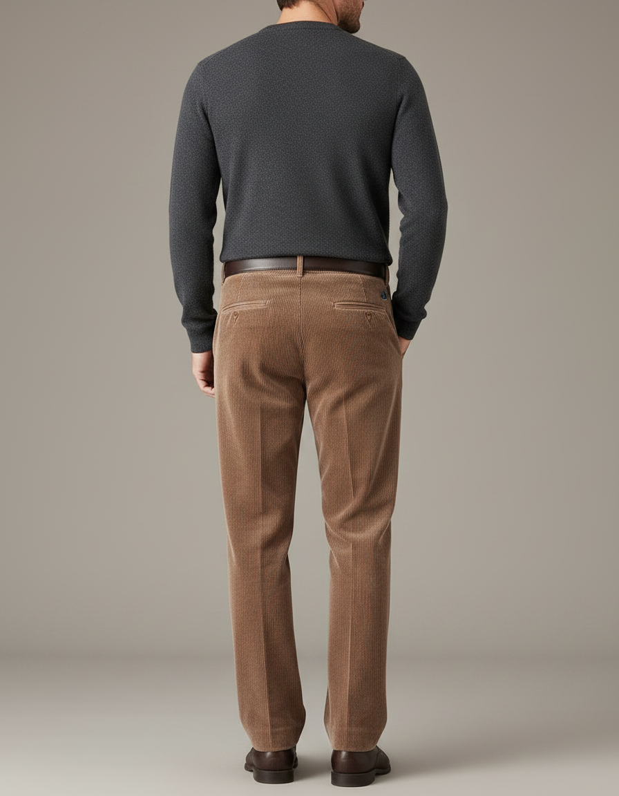 Pantalon À Pince 7fe8 - Camel Cordé - vue 2