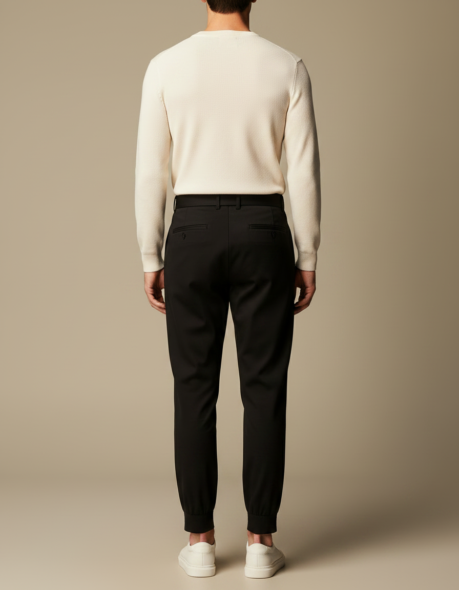 Pantalon À Pince Court - Noir Gabardine - vue 2