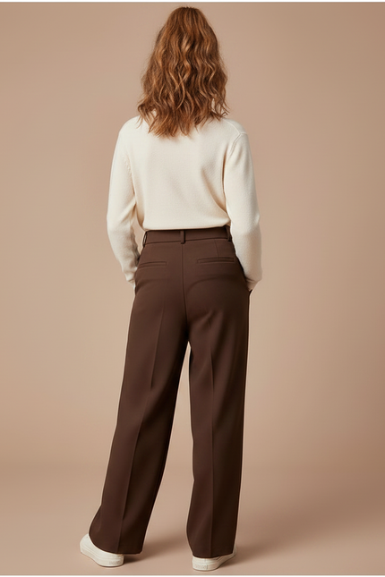 Pantalon À Pince Marron Ample Fluide Décontracté Enfant - Polyester - vue 2