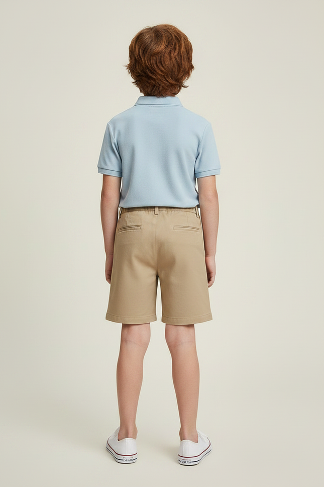 Pantalon À Pince Kaki Plissé Décontracté Garçon Coton - vue 2