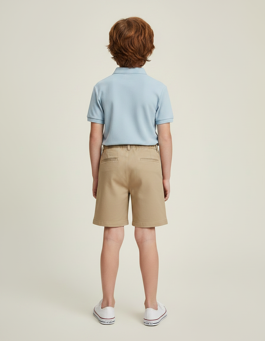 Pantalon À Pince Kaki Plissé Décontracté Garçon Coton - vue 2