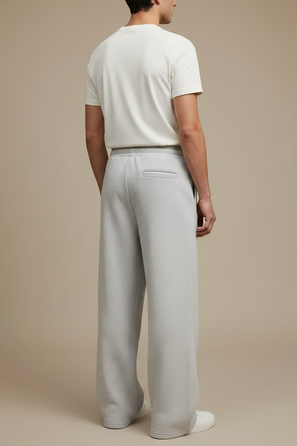 Pantalon À Pince Gris Ample Molleton Décontracté Homme - vue 2