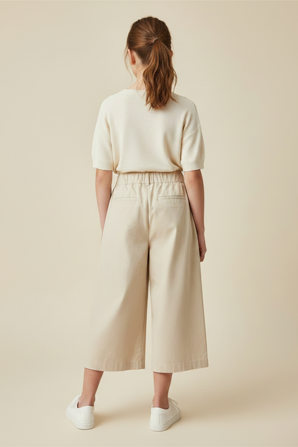Pantalon À Pince Fille - Beige Gabardine - vue 2