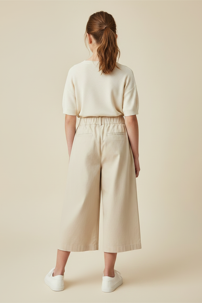 Pantalon À Pince Fille - Beige Gabardine - vue 2