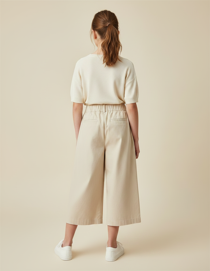 Pantalon À Pince Fille - Beige Gabardine - vue 2
