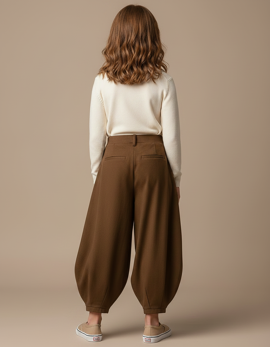 Pantalon À Pince D3a9 - Marron Laine - vue 2