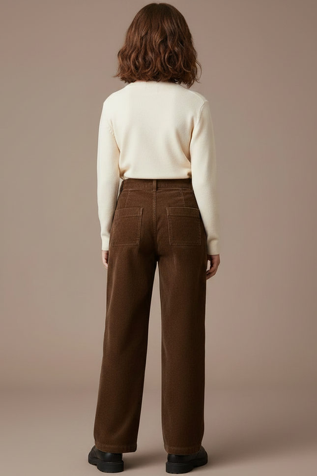 Pantalon À Pince 10ef - Marron Cordé - vue 2