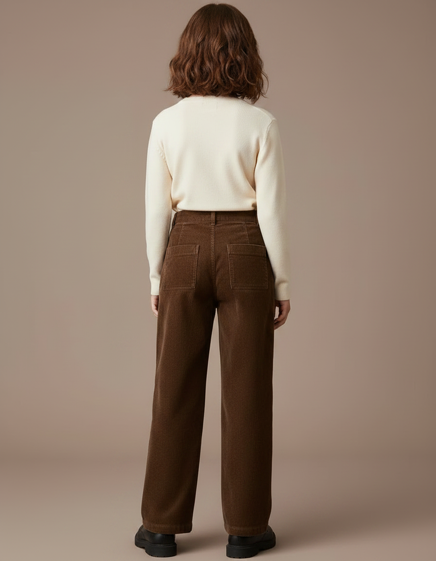 Pantalon À Pince 10ef - Marron Cordé - vue 2