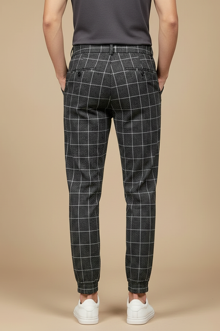 Pantalon À Pince À Carreau Homme - Gris Tweed - vue 2