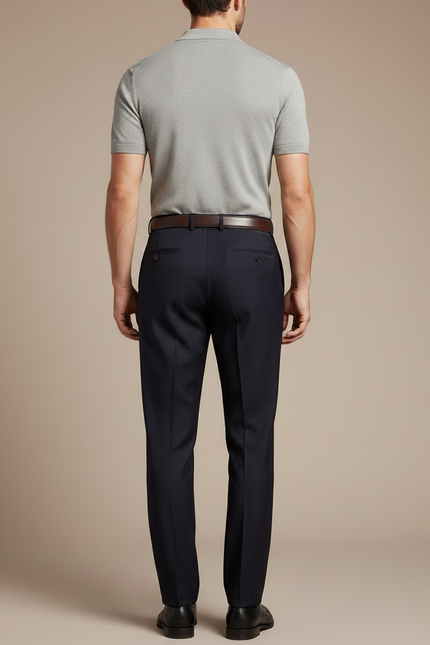 Pantalon À Pince E5b0 - Marine Gabardine - vue 2