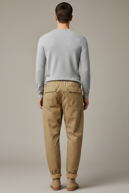 Pantalon À Pince Kaki Coton Décontracté Homme - Gabardine - vue 2
