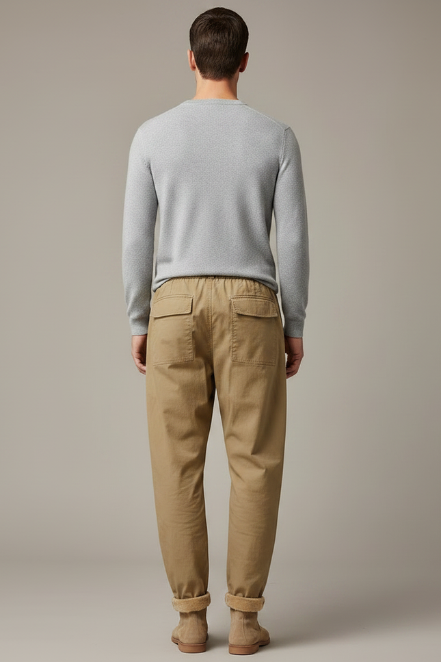 Pantalon À Pince Kaki Coton Décontracté Homme - Gabardine - vue 2