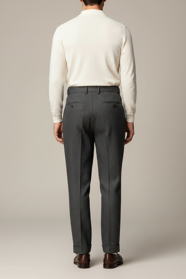 Pantalon À Pince 7959 - Gris Tweed - vue 2