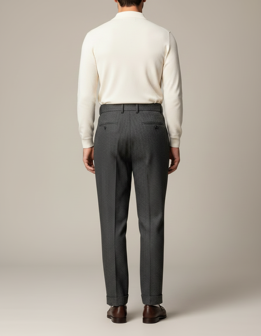 Pantalon À Pince 7959 - Gris Tweed - vue 2