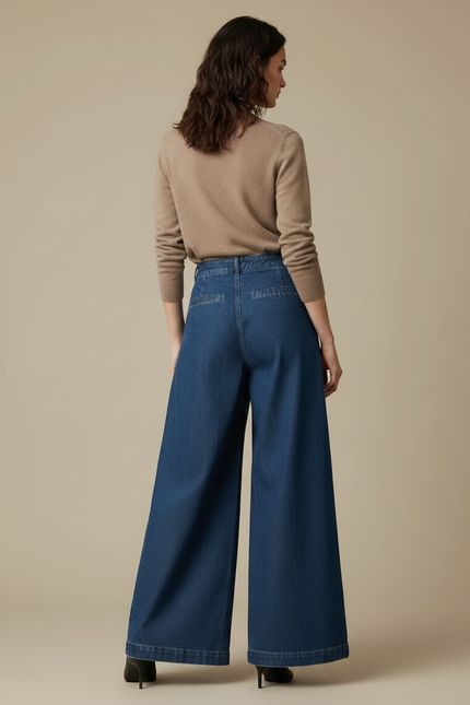 Pantalon À Pince Bleu - Jean - vue 2