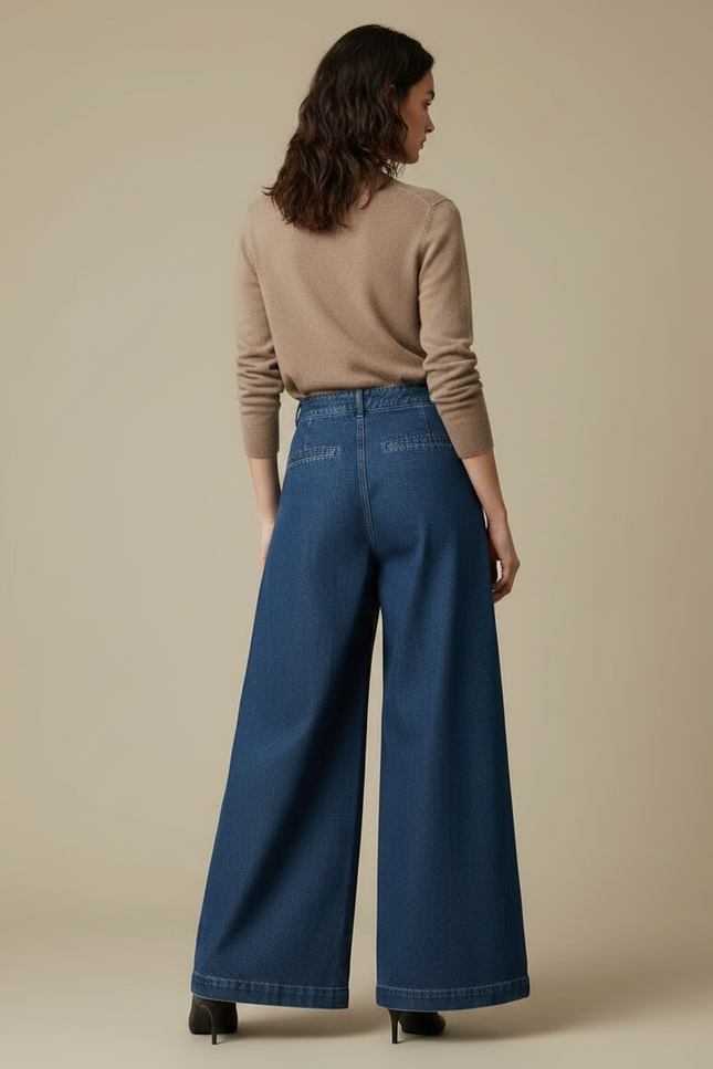 Pantalon À Pince Bleu - Jean - vue 2