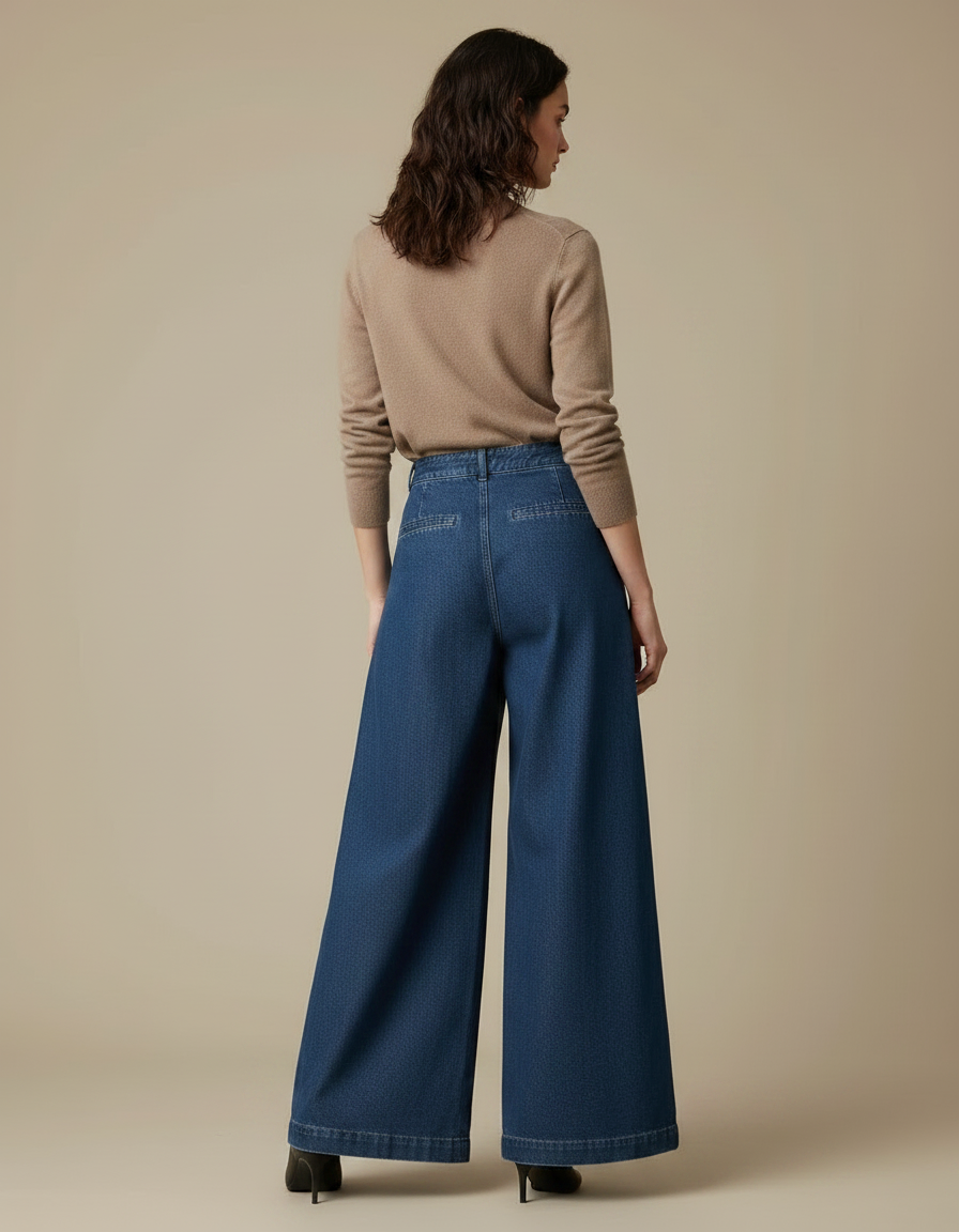 Pantalon À Pince Bleu - Jean - vue 2