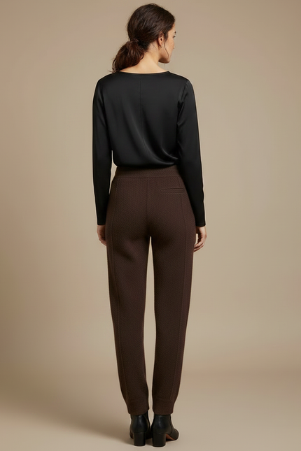 Pantalon À Pince Marron Tricoté Décontracté Chaud Épais - Maille - vue 2