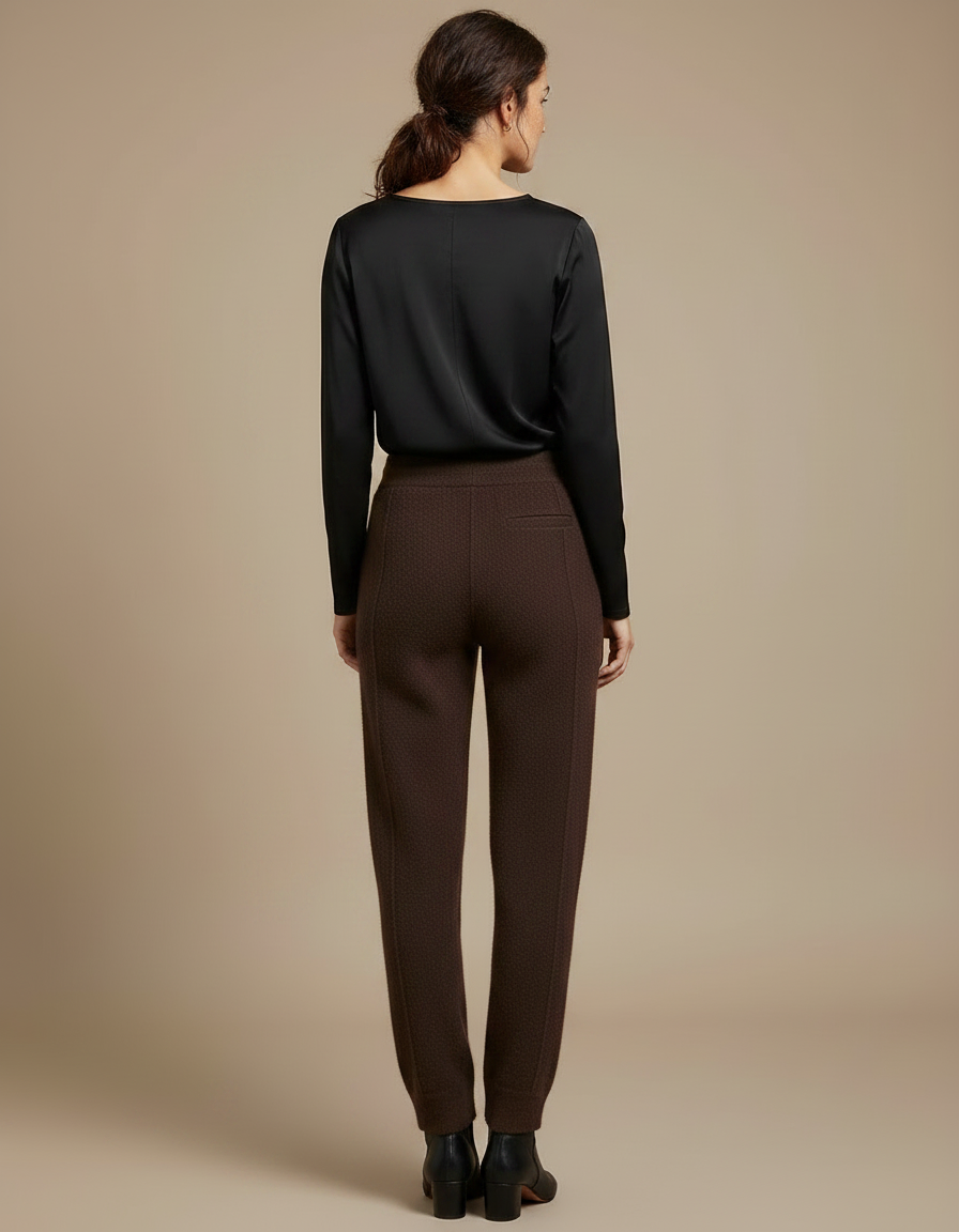 Pantalon À Pince Marron Tricoté Décontracté Chaud Épais - Maille - vue 2